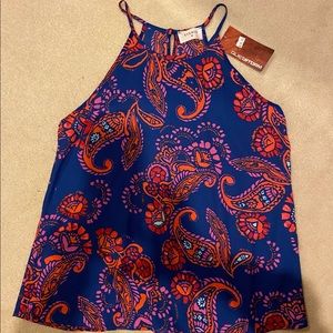 Adorable, sleeveless blouse!  Vibrant colors! NWT